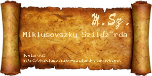 Miklusovszky Szilárda névjegykártya